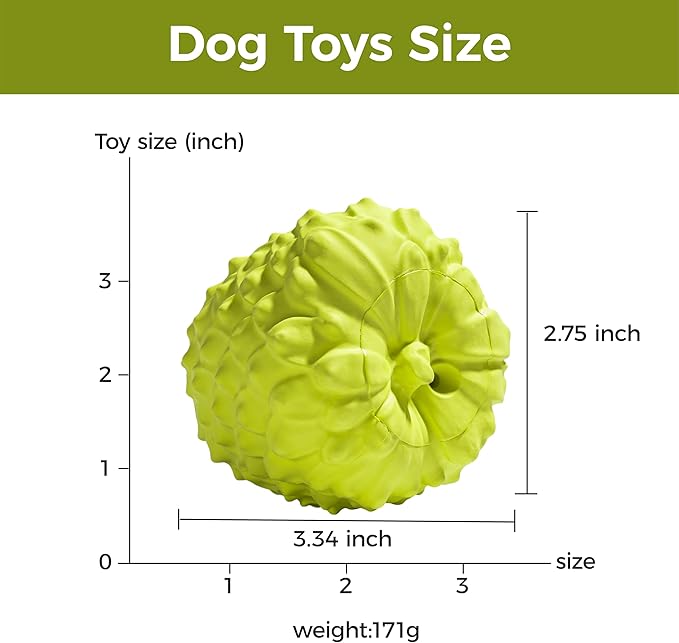 MewaJump Dog Squeaky Toys for Aggressive Chewers, Interactive Natural Rubber Chew Toy for Small Puppy Dogs, Tough Dog Toys for Medium Breed, Keep Dogs Busy, Training and Cleaning Teeth