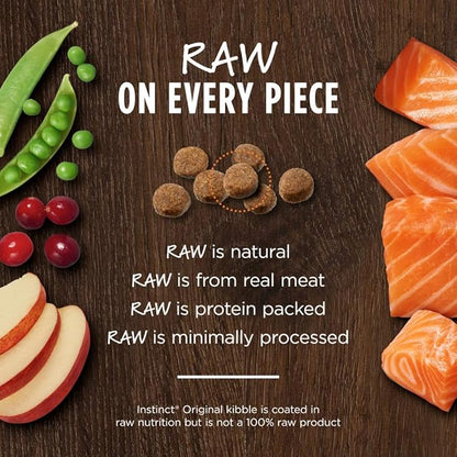 Instinct Original Dry Dog Food, Raw Coated Kibble, High Protein, Grain Free Recipe - Real Salmon, 20 lb. Bag