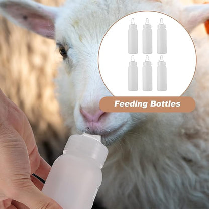 POPETPOP 6 Pack 250ml Pet Bottle Feeder Milk Replacer for Lambs Calves Puppies Design