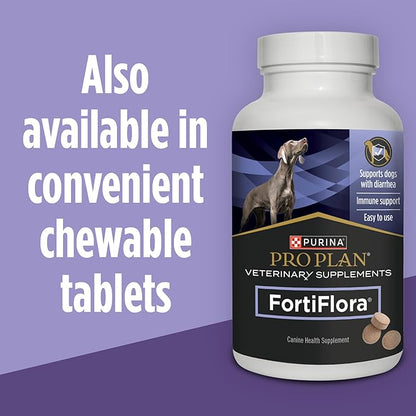 Purina Pro Plan Veterinary Supplements FortiFlora Daily Probiotics for Dogs,Helps Digestive Gut Health and Diarrhea - 30 ct. Box,(Pack of 2)