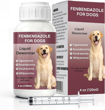 Dewormer for Dogs Broad Spectrum Fenbendazole Dog Dewormer for Tapeworms, Roundworms, Hookworms and Whipworms