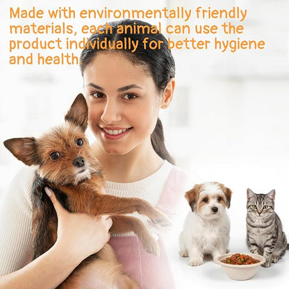 250 Pcs Disposable Pets Bowls Bulk Compostable Pets Feeding Bowls Thickened Disposable Pet Bowl Paper Dog Travel Bowl for Small Dogs Puppy Cat, Leakproof Pet Feeding and Watering