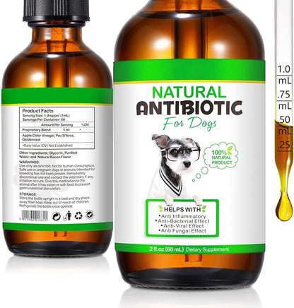 NenMaoKeNu Antibiotics for Dogs, Natural Antibiotics for Dogs, Dog Multivitamin for Pets, Dog Supplies Antibiotics, Dog Allergy and Itch Relief - 60ML