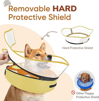 Supet Raised Inflatable Dog Cone Collar to Stop Licking, Funny Soft Pet Cone Alternative for Small Medium Large Dogs, Dog Donut Collar After Surgery