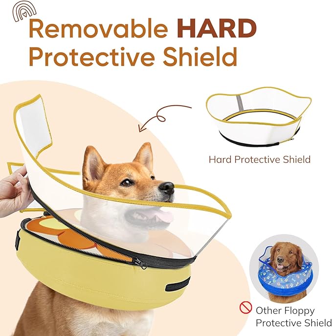 Supet Raised Inflatable Dog Cone Collar to Stop Licking, Funny Soft Pet Cone Alternative for Small Medium Large Dogs, Dog Donut Collar After Surgery