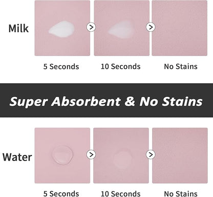 HotLive Dog Food Mat - Absorbent Cat Mat for Food and Water, No Stains Pet Feeding Bowl Mat, Easy to Clean Pet Placemats, Quick Dry Dog Water Dispenser Mat for Messy Drinkers | Pink 18"x34"