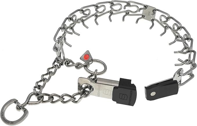 Herm Sprenger Stainless Steel Dog Collar with Short Links and Quick Release ClicLock Buckle Made in Germany (Stainless Steel, 20in x 3.0mm (Neck Size up to 16-17in))