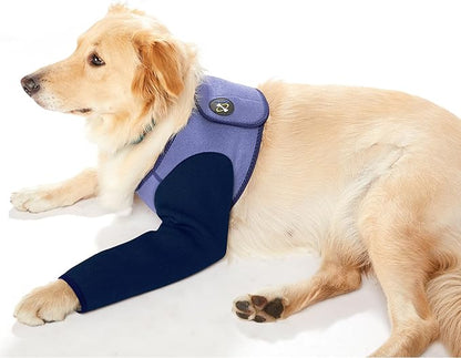 Coodeo Dog Recovery Suit, Cone Collar Alternative, Abrasion Resistant Dog Recovery Sleeve, Washable 2.5mm Thick and Waterproof, Pet Wounds Prevent Licking, Bite, Keep Dry（Purple，S