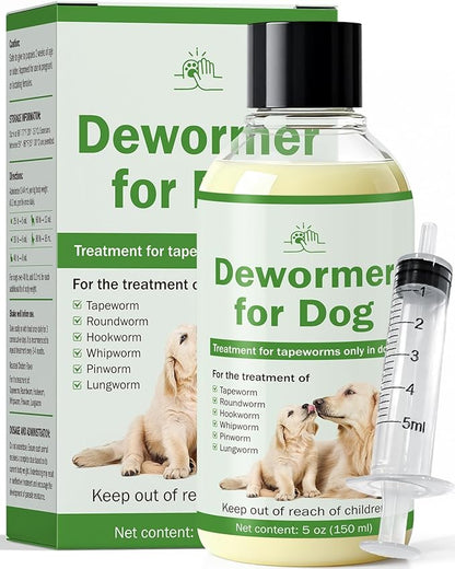 Dewormer for Dogs, Tapeworm Treatment for Dogs, Dog Dewormer Puppy Dewormer, 150ml Suitable for Dogs, with 5ml Dropper