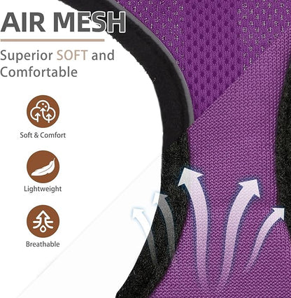 PUPTECK Soft Mesh Dog Harness and Leash Set Pet Puppy Cat Comfort Padded Vest No Pull Harnesses, Solid Purple, M