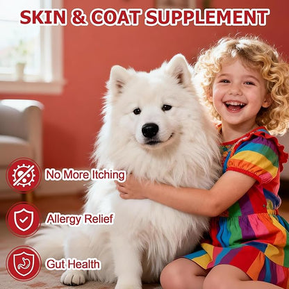 Dog Allergy Chew 200 - Piece Tablets: Probiotics - Powered Relief for Itchy Skin, Ears & Yeast Issues. Get to The Root, Ensure Comfort, Care for The Health of Your Beloved Dog (50)