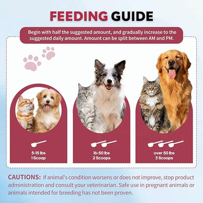 Powdered Cranberry Supplement for Dogs and Cats 120 Scoops UTI Treatment Powder with D-Mannose, Omega-3, Supports Pet Kidney Bladder Health Immune and Gut Support Bladder Control for Dogs