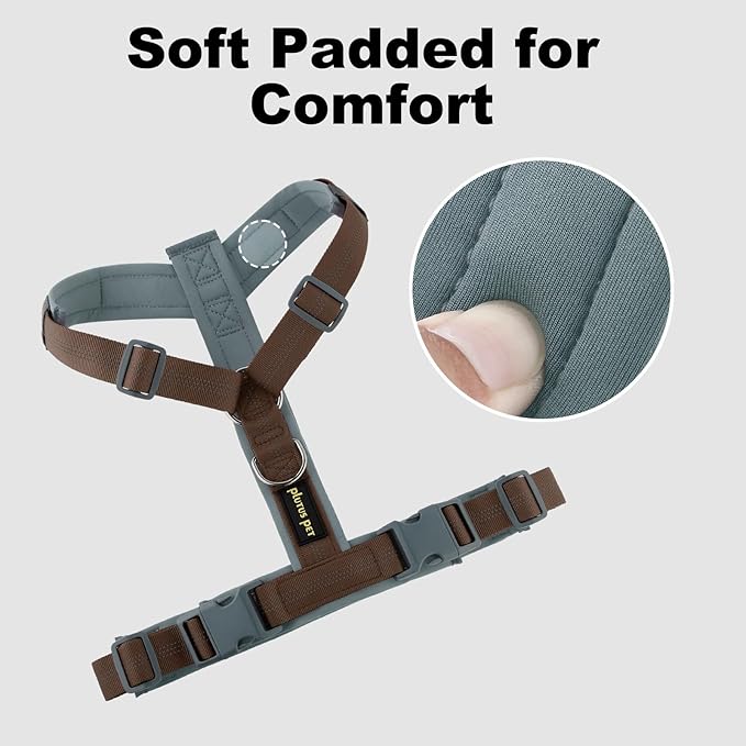 Plutus Pet No Pull Dog Harness, Adjustable Nylon Harness with Soft Padding, Reflective and Heavy Duty Dog Harness for Small, Medium, Large Dogs(Chocolate, XS)