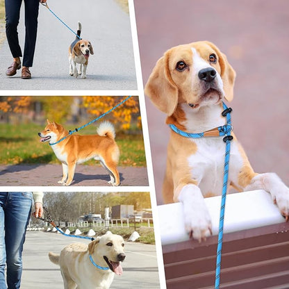 lynxking Slip Lead Dog Leash Reflective, Heavy Duty Comfortable Strong Rope for Large Medium Small Dogs No Pull Pet Training (Light Blue, 2PCS Large 1/2in x 6ft)