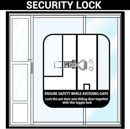 Dog Door for Sliding Glass Door - Large Doggy Door for Sliding Door Dog Door Insert - 78 3/8 Inch to 82 1/2 Inch Height Adjustable Pet Door with Lock - Openning Size: 11" W x 15.7" H