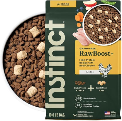 Instinct RawBoost, Natural Dry Dog Food with FreshDried Raw, High Protein, Grain-Free Recipe - Real Chicken, 10 lb. Bag