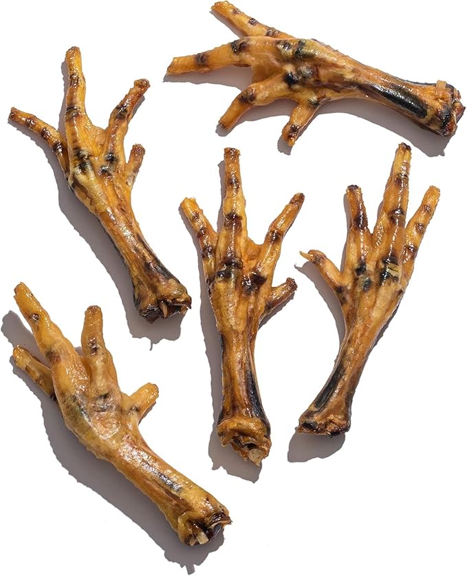 Jack&Pup Dried Chicken Feet Dog Treats | 100% Natural, Fully Digestible, Dehydrated Chicken Feet for Dogs High Protein, Joint Support (75 Pack) Economical Alternative to Duck Foot and Pig Ears