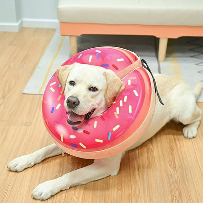 BEAUTYZOO Dog Cone Alternative After Surgery for Large Medium Small Dogs, Soft Inflatable Cone Collar for Dogs Cats, Dog Neck Donut E Collar Dogs Recovery Collar to Stop Licking, Strawberry Pink, L