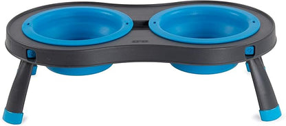 Dexas Pets Double Elevated Pet Feeder, 2.5 Cup Bowls, Pro Blue (PW1104322194)
