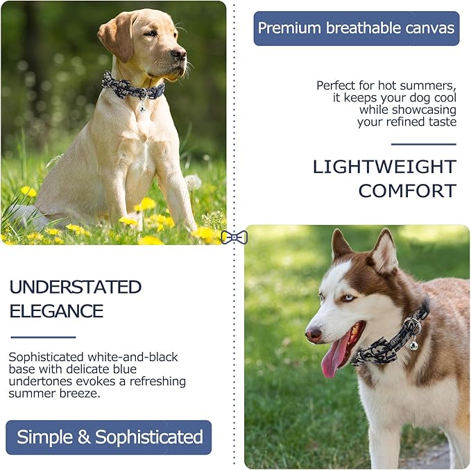 Bowtie Collars for Big Dogs, Elegant Dog Bow Tie Collars, Dog Collars with Bowtie Adjustable 15.7"-20.9", Black, L