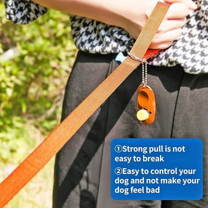 BAAPET 15/20/30/50/100 ft Long Dog Training Leash with Clickers for Small, Medium and Large Dogs or Cats (50 Feet, Orange)