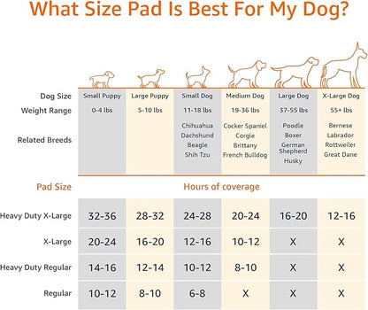 Amazon Basics Carbon Odor Control Dog and Puppy Pee Pads, 5-Layer Leak-Proof Super Absorbent, Quick-Dry Surface for Potty Training, Regular Size 22"x22", Gray, 120 Count