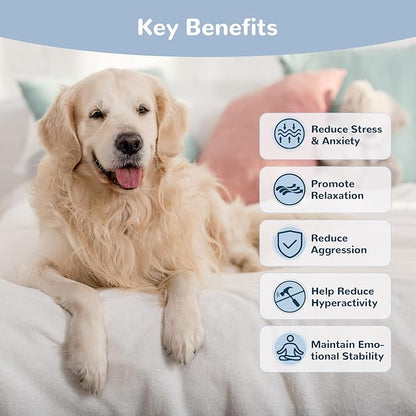 Calming Chews for Dogs, Dog Calming Soft Chews for Fireworks, Storms, Thunder, Barking, Separation, 90 Count