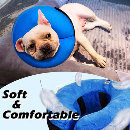 Dog Cone Collar for Small Medium Large Dogs After Surgery, Inflatable Doggie Neck Donut Collar Recovery ECollar, Soft Adjustable Dog Cones Alternative, Protective Pet Cones for Dogs