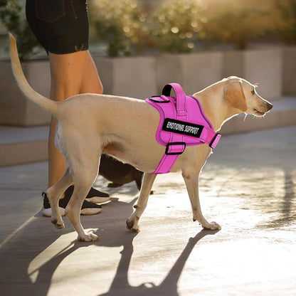 voopet Service Dog Harness, Emotional Support Pet Vest Harness, Reflective Breathable and Adjustable No-Pull ESA Dog Harness for Small Medium Large Dogs (with 4 PCS Removeable Tags)
