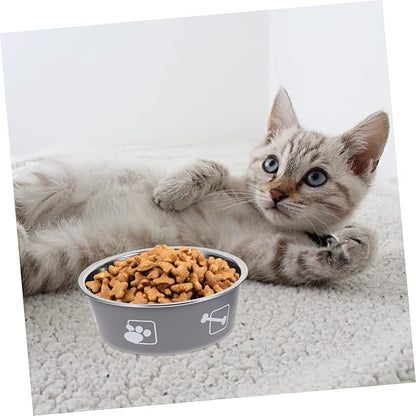 TOYANDONA 2pcs Dog Feeder Water Bowl Portable Stainless Steel Pet Bowl for Easy Cleaning