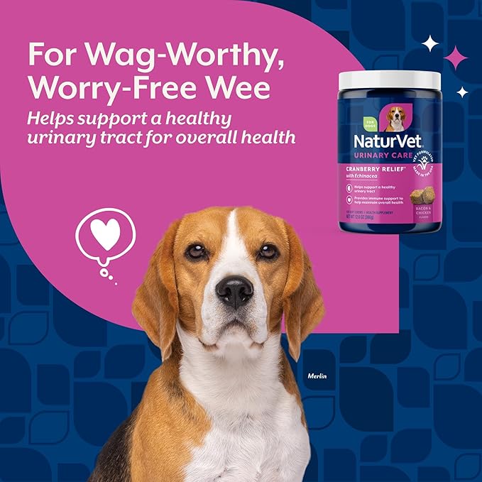 NaturVet – Cranberry Relief Plus Echinacea – Helps Support a Healthy Urinary Tract & Immune System – 120 Soft Chews