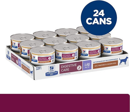 Hill's Prescription Diet i/d Low Fat Digestive Care Wet Dog Food, Rice, Vegetable, & Chicken Stew, 5.5 oz. Cans, 24-Pack
