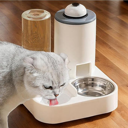 Feeding Bowl Set - Dog Water Dispenser, Detachable Food Bowl with Bell with Sturdy Construction, Animal Accessory Featuring Convenient Design, Wet and Dry Feeding Solution for Small Medium Pets