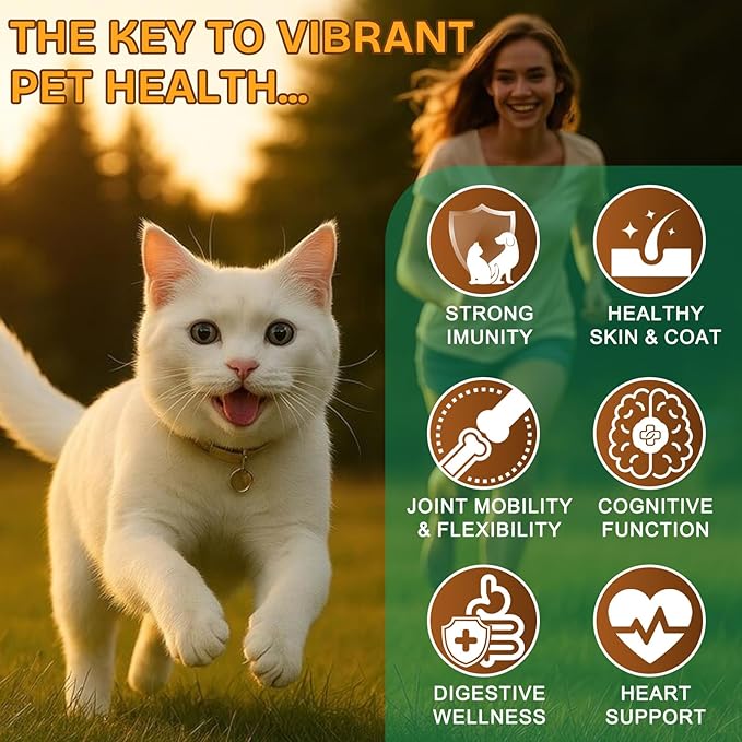Mushroom Supplement for Dogs & Cats with Turkey Tail - Lipoma for Cats, 11 Blend Wild Mushroom Complex, Immune Support & Digestive Health for Pets - Enhances Liver Function