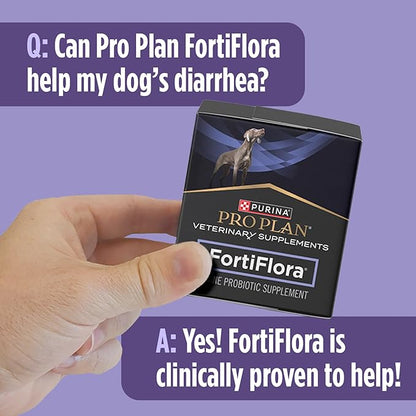 Purina Pro Plan Veterinary Supplements FortiFlora Daily Probiotics for Dogs,Helps Digestive Gut Health and Diarrhea - 30 ct. Box,(Pack of 2)