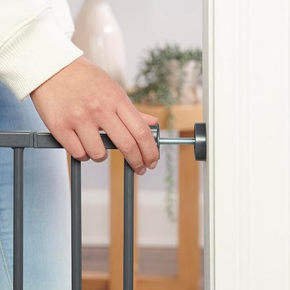 Regalo SAFETY 39" Extra Wide Wood Accent Baby Gate, Pressure Mount for Doorways & Bottom of Stairs, Babies, Toddlers & Pets, Ages 6–24 Months, TESTED & TRUSTED, AMERICAN DESIGNED, FAMILY OWNED