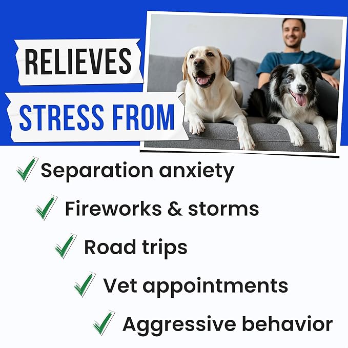 Advanced Hemp Calming Chews for Dogs - Dog Calming Chews - 120 Anxiety Relief Treats - Hemp Oil - Dog Calming Treats - Sleep Calming Aid - Calming Hemp Treats for Joint Health