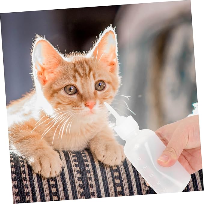 Kisangel 4pcs Plastic Kitten Puppy Milk Bottle Cat Dog Feeding Bottle for Newborn Pet Nursing