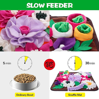 Snuffle Mat for Dogs,Dog Feeding Mat Sniff Mat Interactive Dog Puzzle Mat for Training and Stress Relief Encourages Natural Foraging Skills (Coffee)