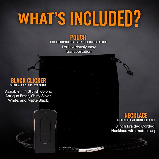 Metal Clickers for Dog Training – Black Dog Clicker for Training with Loud Crisp Sound for Behaviour Reward – Brass Style with Magnetic Clasp and Velvet Pouch – 1 Unit Pet Clicker