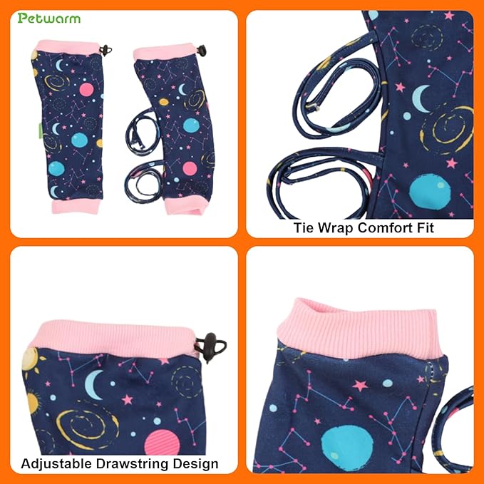 PetWarm Dog Recovery Sleeve 4pcs Set, Dog Leg Sleeve, Ideal for Comfort and Support During Pet Recovery, Suitable for Active or Support Recoverying Pet Use, Pink, L