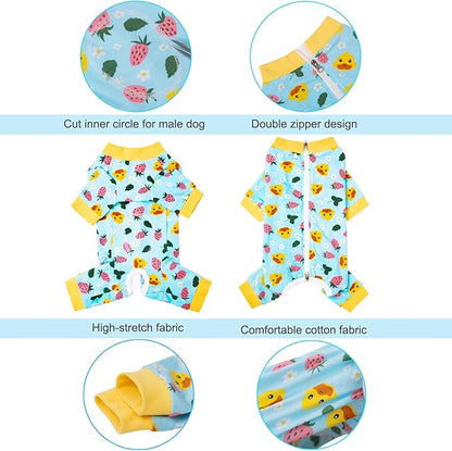 Dog Recovery Suit for Small Medium Large Dogs, Pet Onesie After Surgery Comfort Dog Bodysuit Anti Licking (Large, Blue)
