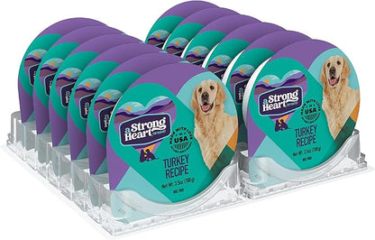 A Strong Heart Wet Dog Food Cups, Turkey Recipe - 3.5 oz Cups (Pack of 12), Made in The USA with Real Turkey