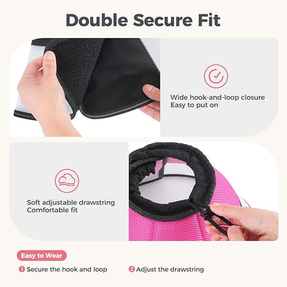 Avont Dog Cone Collar After Surgery, Alternative Adjustable Elizabeth Cone for Medium Large Dogs, Comfy Breathable Pet Recovery Collar to Stop Licking -Pink(XL)
