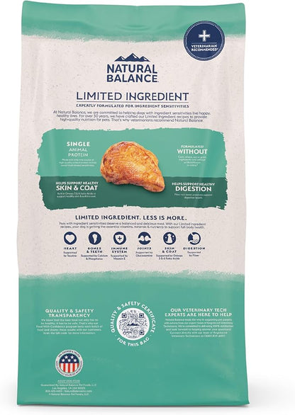 Natural Balance Limited Ingredient Adult Grain-Free Dry Dog Food, Chicken & Sweet Potato Recipe, 4 Pound (Pack of 1)