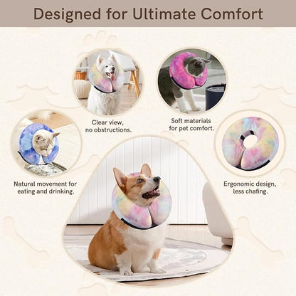 Inflatable Dog Collar, Potective Recovery E Collar for Dogs and Cats, Soft Pet Cone Collar for Small Medium Large Dogs and Cats