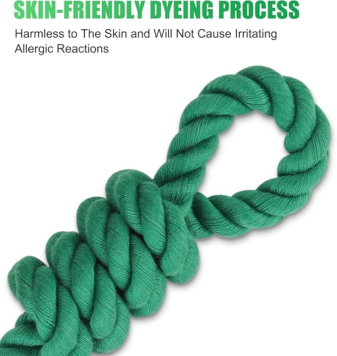 Dog Leash 6 FT Handmade Braided Cotton Rope Leashes for Small Medium and Large Dogs, New Golden Heavy Duty Metal Clasp, Dark Green