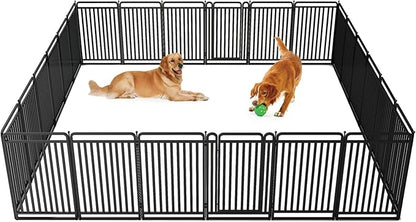 New Thickened Version Dog Playpen, 40 Inch Dog Fences for The Yard, Portable Outdoor Dog Playpen for Large/Medium/Small Dogs, Foldable Metal Dog playpen, with Doors (24 Panels, 40 Inch)