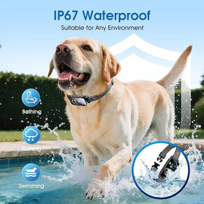 Ultrasonic Smart Bark Collar for Large Medium Small for Dogs Automatic Anti Barking Training Collar Rechargeable Bark Collar with Waterproof Vibration and Beep 7 Sensitivity Black