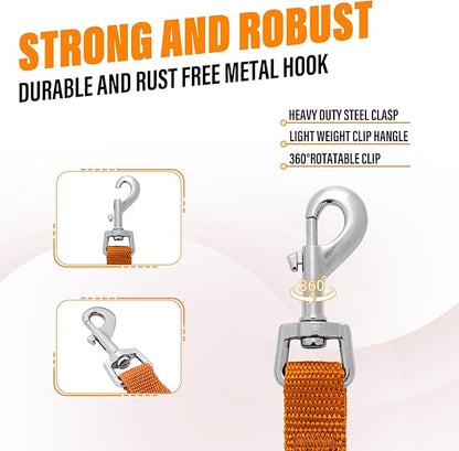 Dog Training Leash - Long Line for Recall & Obedience, Nylon Training Lead with Padded Handle, 15 ft / 20 ft / 30 ft / 50 ft / 100 ft - Long Leash for Dogs Outside, Small/Medium/Large